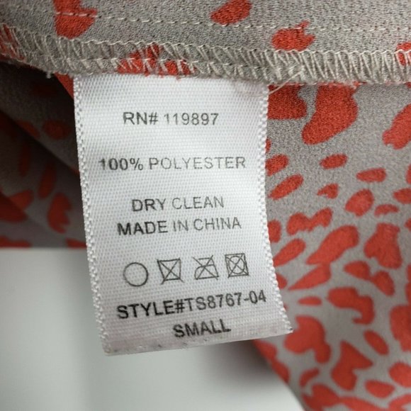 Collective Concepts Top Size S Small Gray Orange Short Sleeve Keyhole Back - Picture 6 of 6